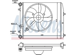 HLADNJAK VODE FABIA/POLO/IBIZA 00< 1,2/1,4 S VENTILATOROM