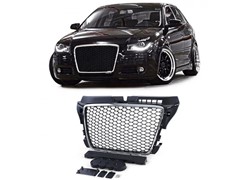 MASKA AUDI A3 09-12  S NOSAČEM TABLICE I ZNAKA CHROME RS LOOK