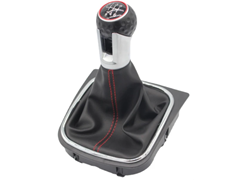 RUČKA MJENJAČA VW GOLF VI 08- R+6 CRNO/KROM/CRVENO (S KOŽOM)