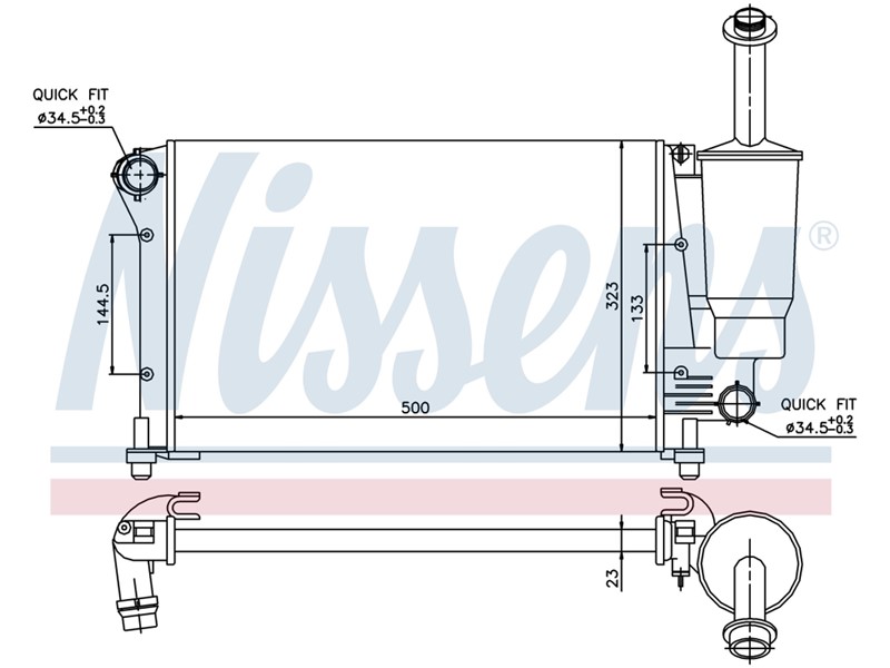 HLADNJAK VODE FIAT PANDA AC- 1,1 1,2 1,4 03-