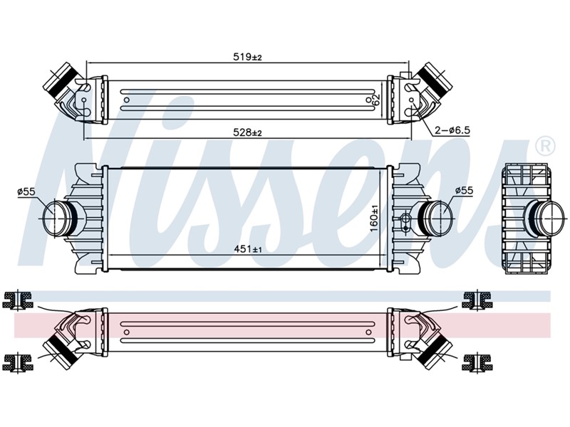 HLADNJAK INTERCOLERA FORD TRANZIT 06- 2.2 TDCI FORD CUSTOM 013-