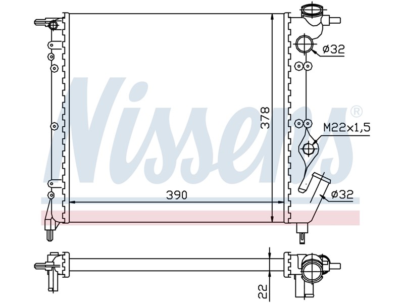 HLADNJAK VODE 1.2-1.4CC 8V(39X38) REN CLIO 90-