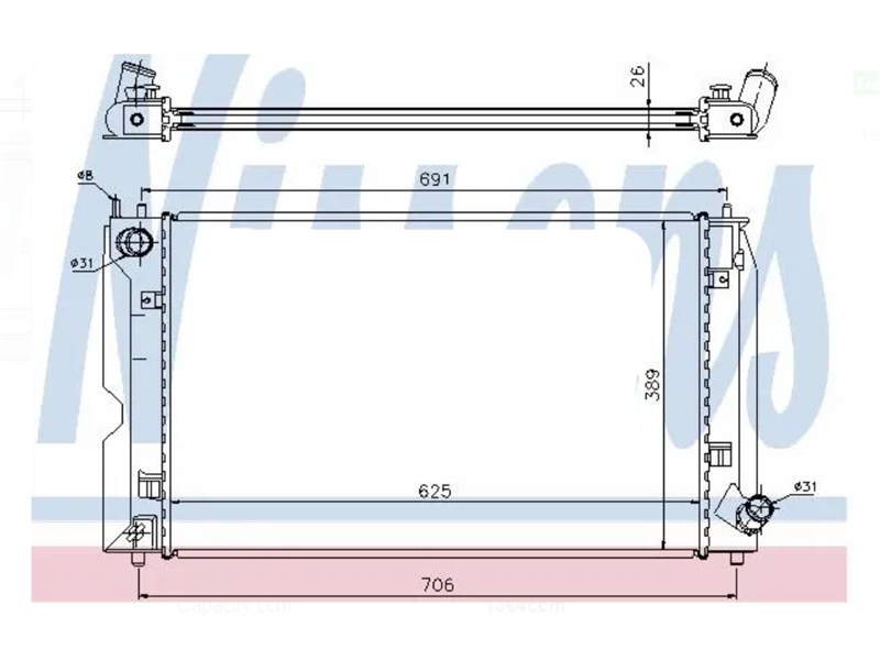 HLADNJAK VODE TOYOTA CORILA 1,4D4D 04-