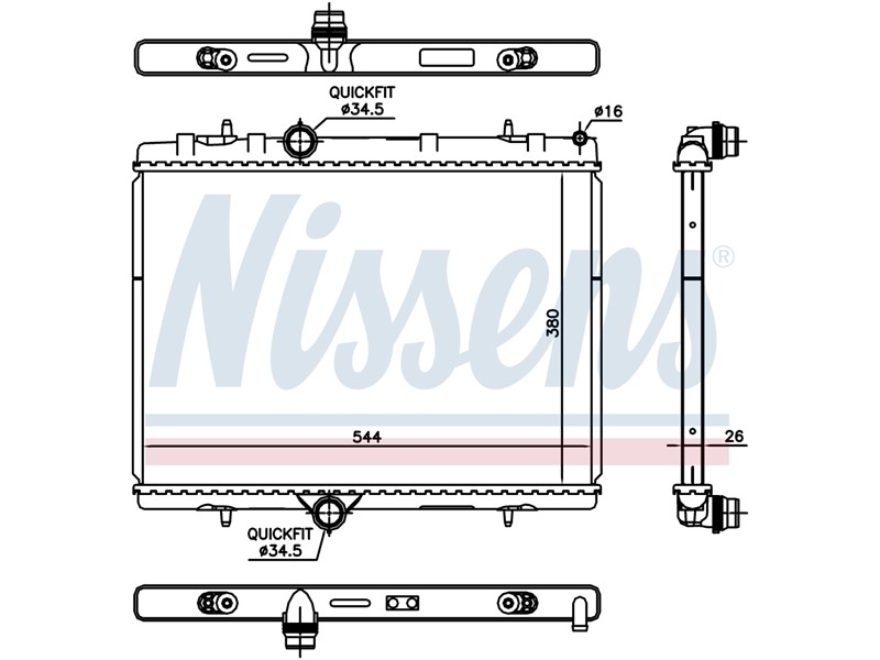 HLADNJAK VODE CITOREN C4 010- 1,6BLUEHD BERLINGO 1,2-