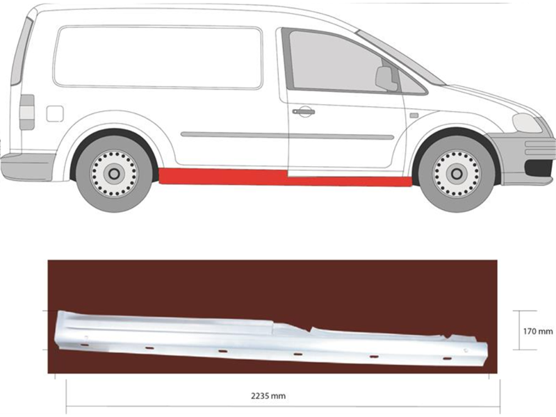 PRAG VW CADDY 04- DX PRODUŽENI ZA DVOJA VRATA