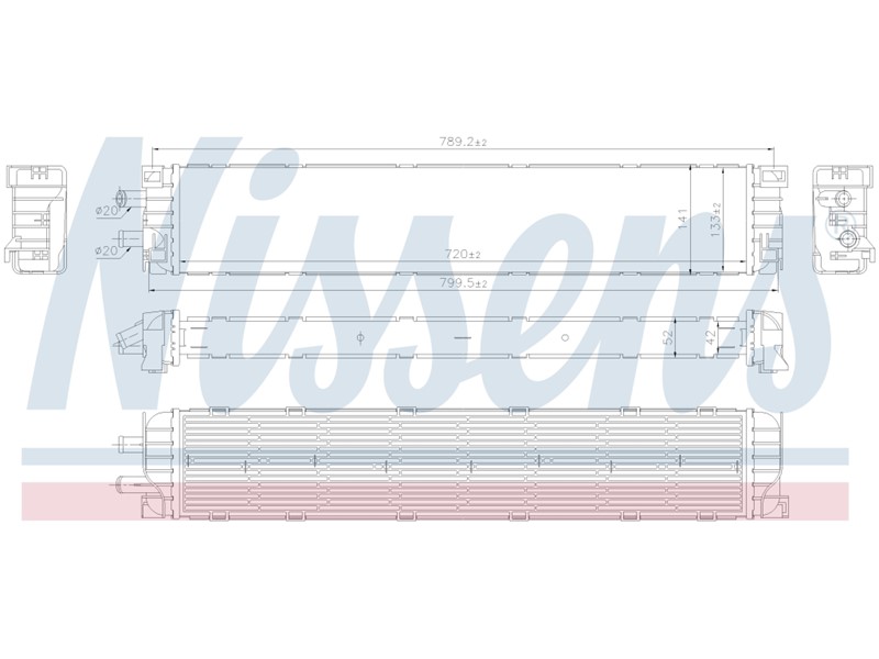 HLADNJAK VODE DODATNI AUDI A4 015-018 2.0 DIZEL (720X131X54)