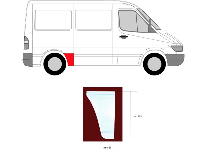 KRAJ ZAD BLATOBRANA PR. DIO 1200MM SPRINTER 96- DX