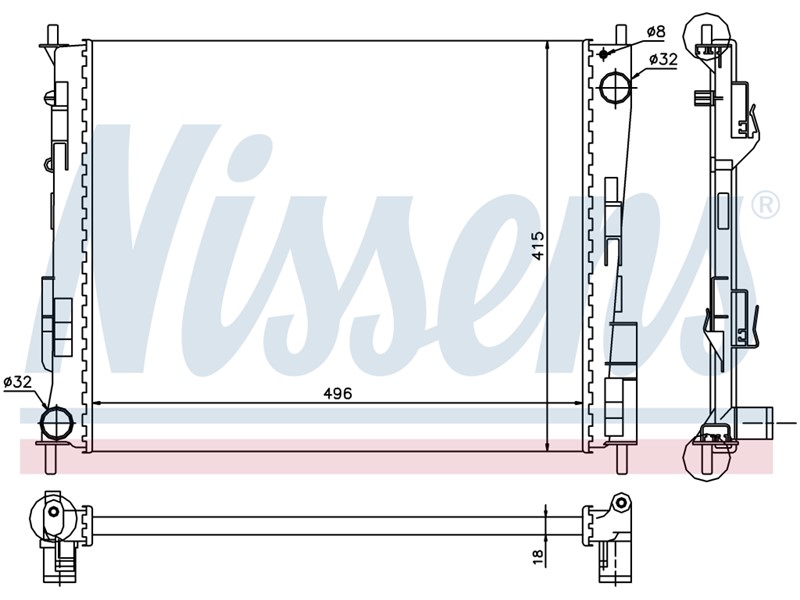 HLADNJAK VODE REN TWINGO 07-  1.2BZ-1.5DCI +A/C (49X40)