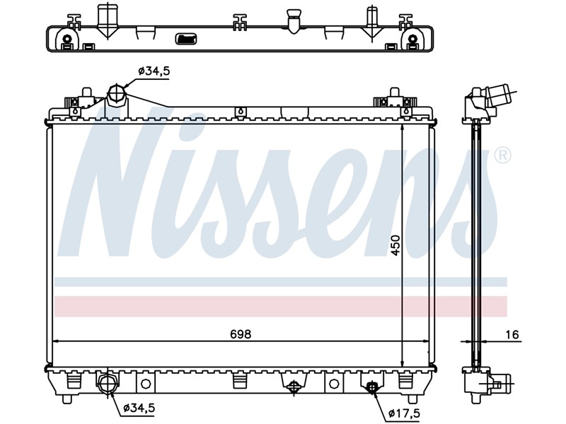 HLADNJAK VODE 1.9 DDIS (45X69X16) SUZUKI GRAND VITARA 05-