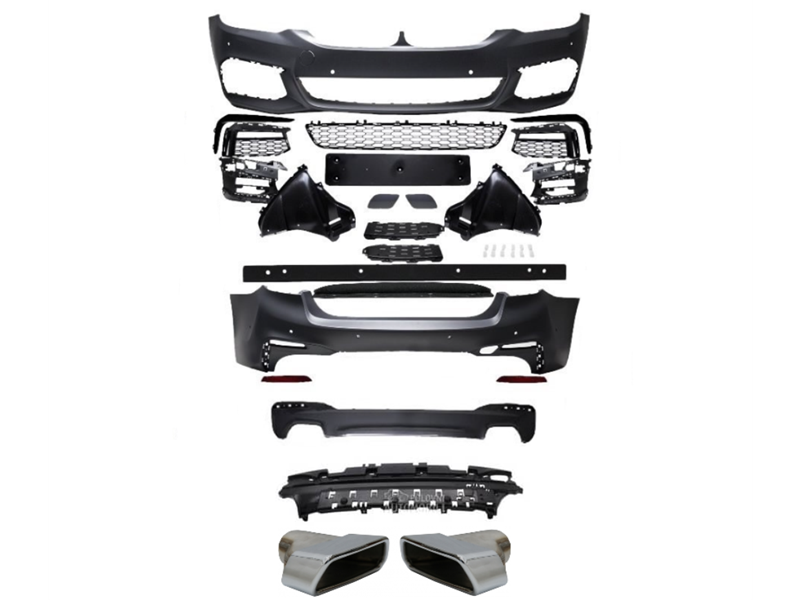 BRANIK BMW G30 M-TECH 021- PR.+ZAD+LAJSNE+REŠETKE+MASKA+RORE