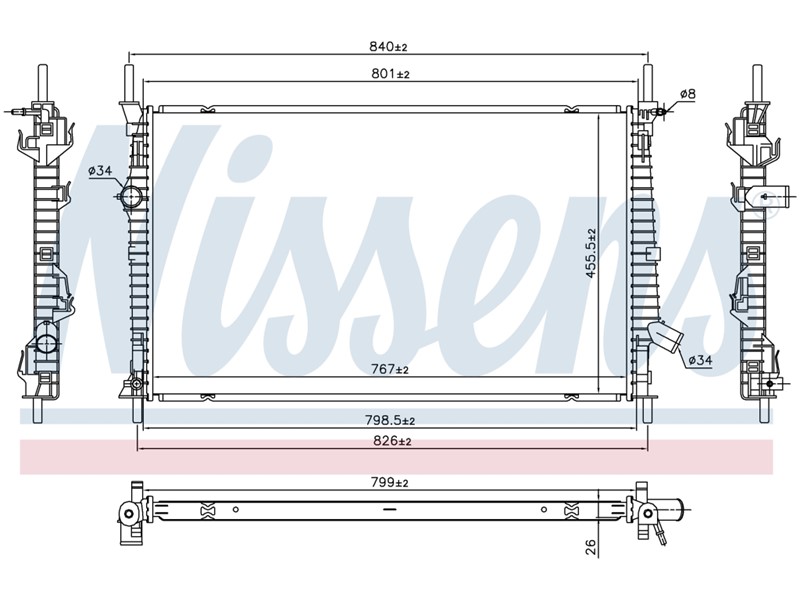 HLADNJAK VODE 2.0 TDCI DIZEL (765X460X26) FWD
