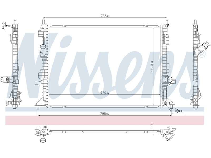 HLADNJAK VODE FORD FOCUS 018- 1,0 1,5 ECO