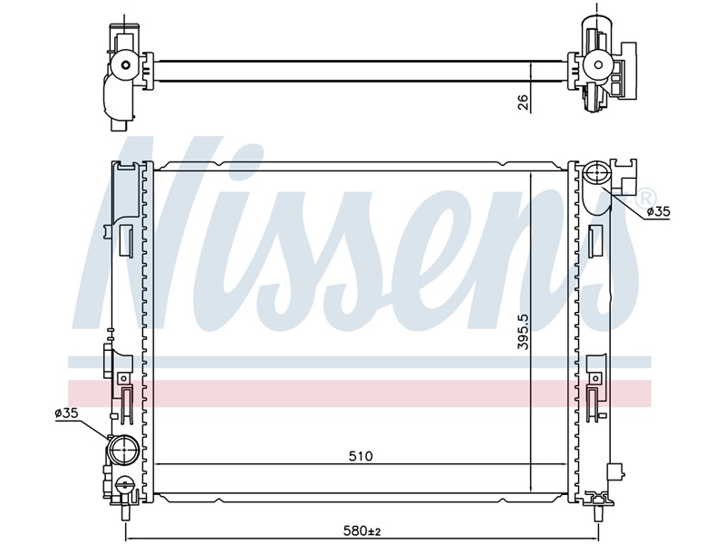 HLADNJAK VODE DUSTER 022- 1.0I 1.3 DIG-TURBO BENZIN (510X395X26)