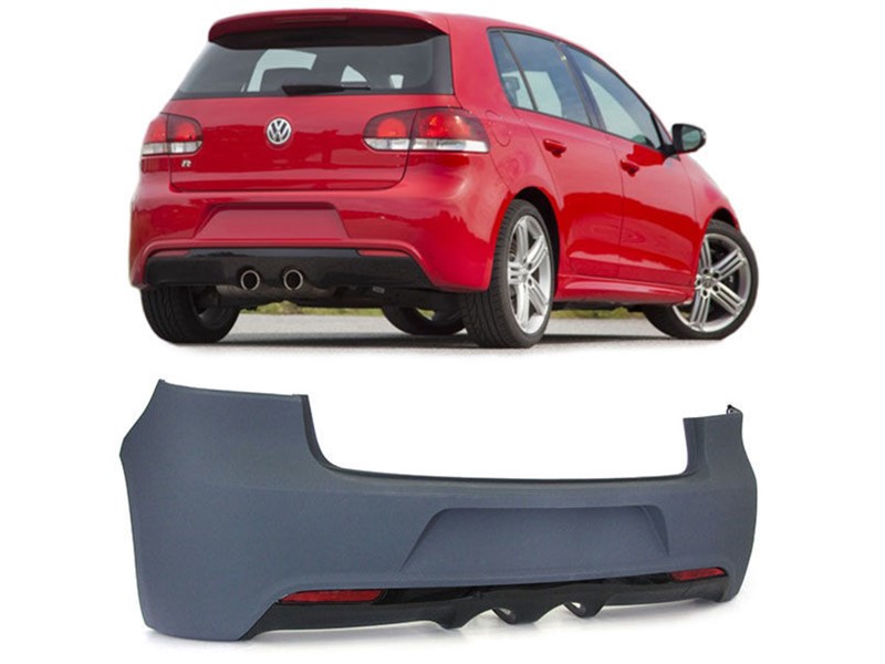 BRANIK ZAD VW GOLF VI R20 08-S SPOJLEROM S DVA ISPUHA NA SREDINI